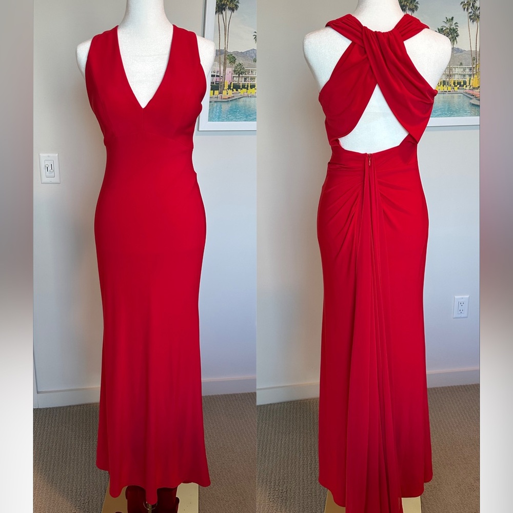 Red Maxi Formal Dress with Train